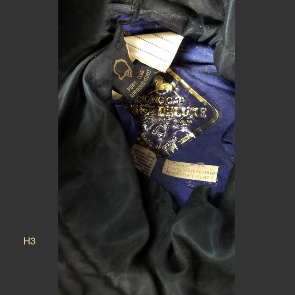 H3 USED Black velvet EQUESTRIAN Riding Helmet - Picture 4 of 4